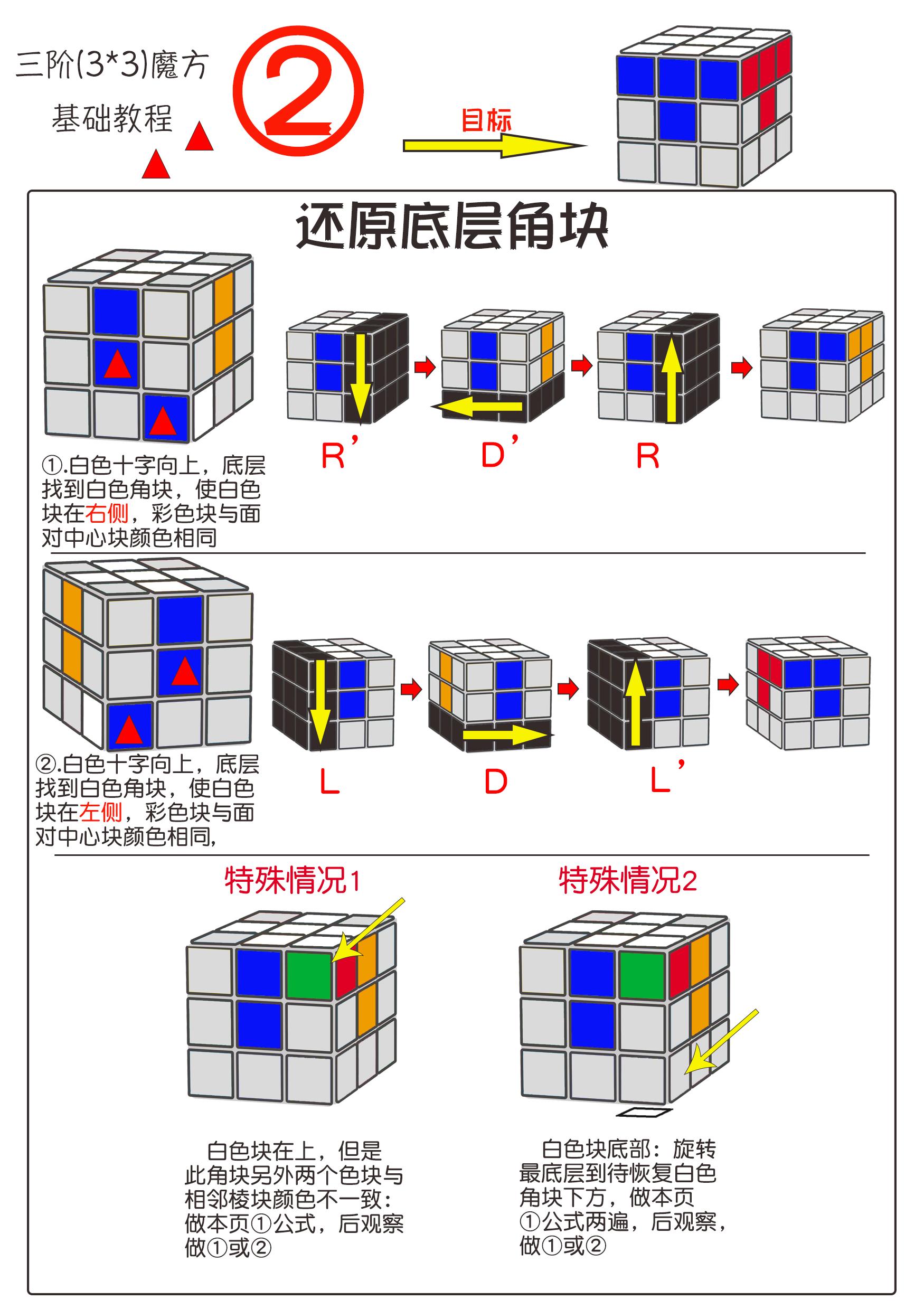 三阶魔方还原公式(三阶魔方还原详细改良教程)