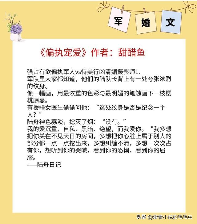 5本超赞的军婚文推荐，男主雅痞专情军官，唯独将她宠成小公主