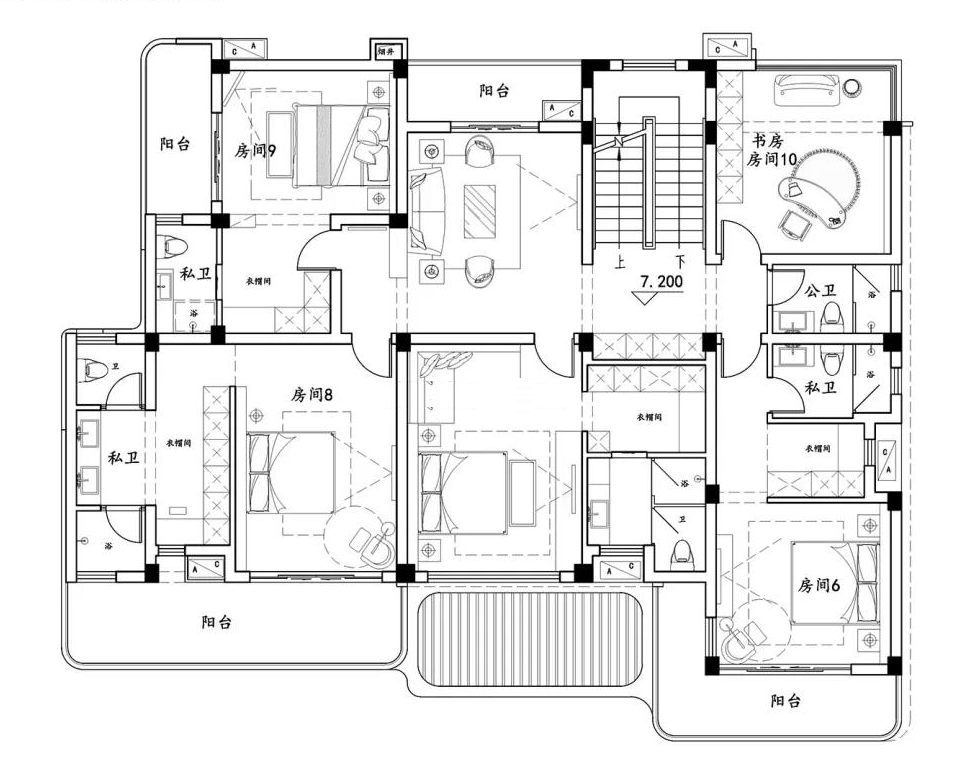 农村建房，宅基地14*20米，要求厨房不在套内，如何设计？