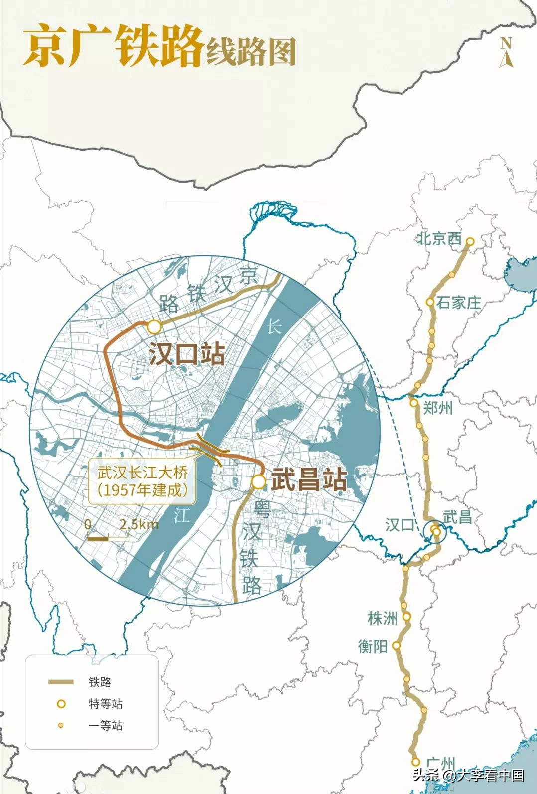 京九铁路线路图(京九铁路经过湖北省会武汉，京港高铁西线有可能在武汉设站吗？)